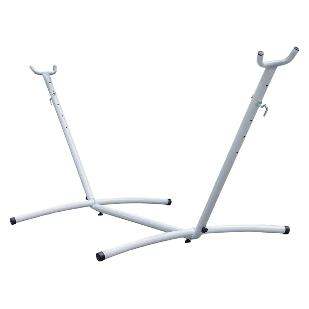 10 Ft White Universal Steel Hammock Stand & Double Size Crimson Hammock