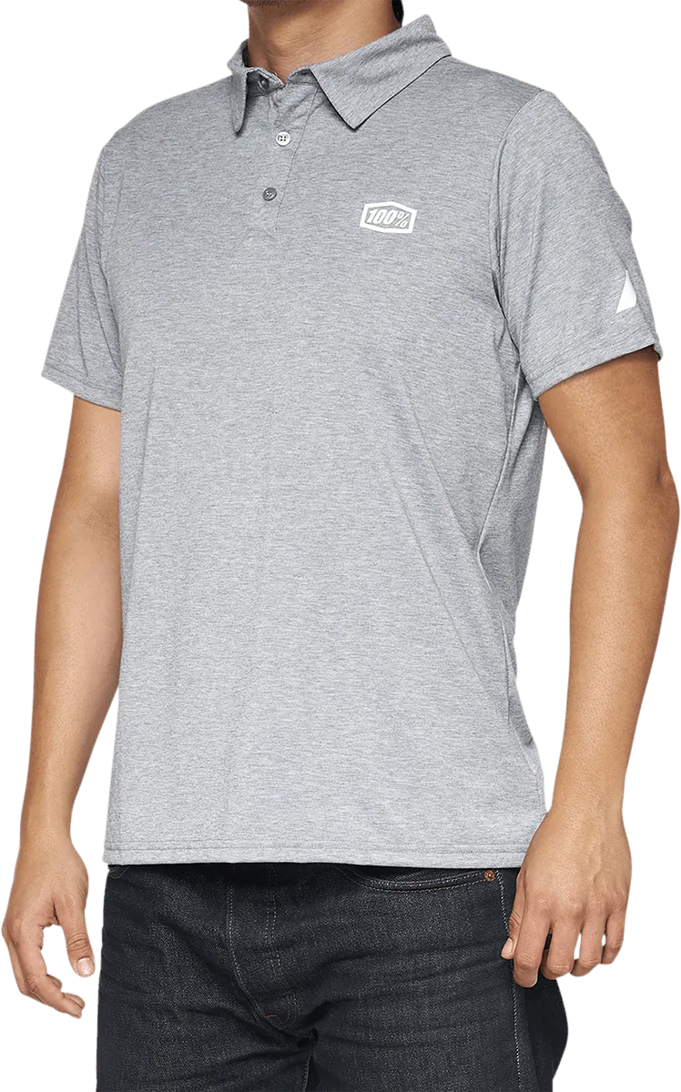 100% Corpo Polo Shirt - Heather Gray/White - Small 35019-252-10