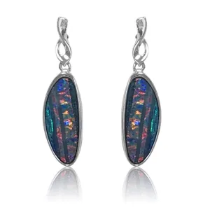 14kt White Gold drop Opal earrings