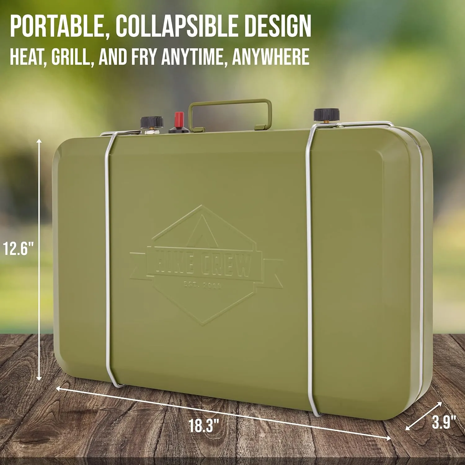 2 Burner Propane Stove, 20,000 BTU Portable Stove with Handle & Foldable Legs