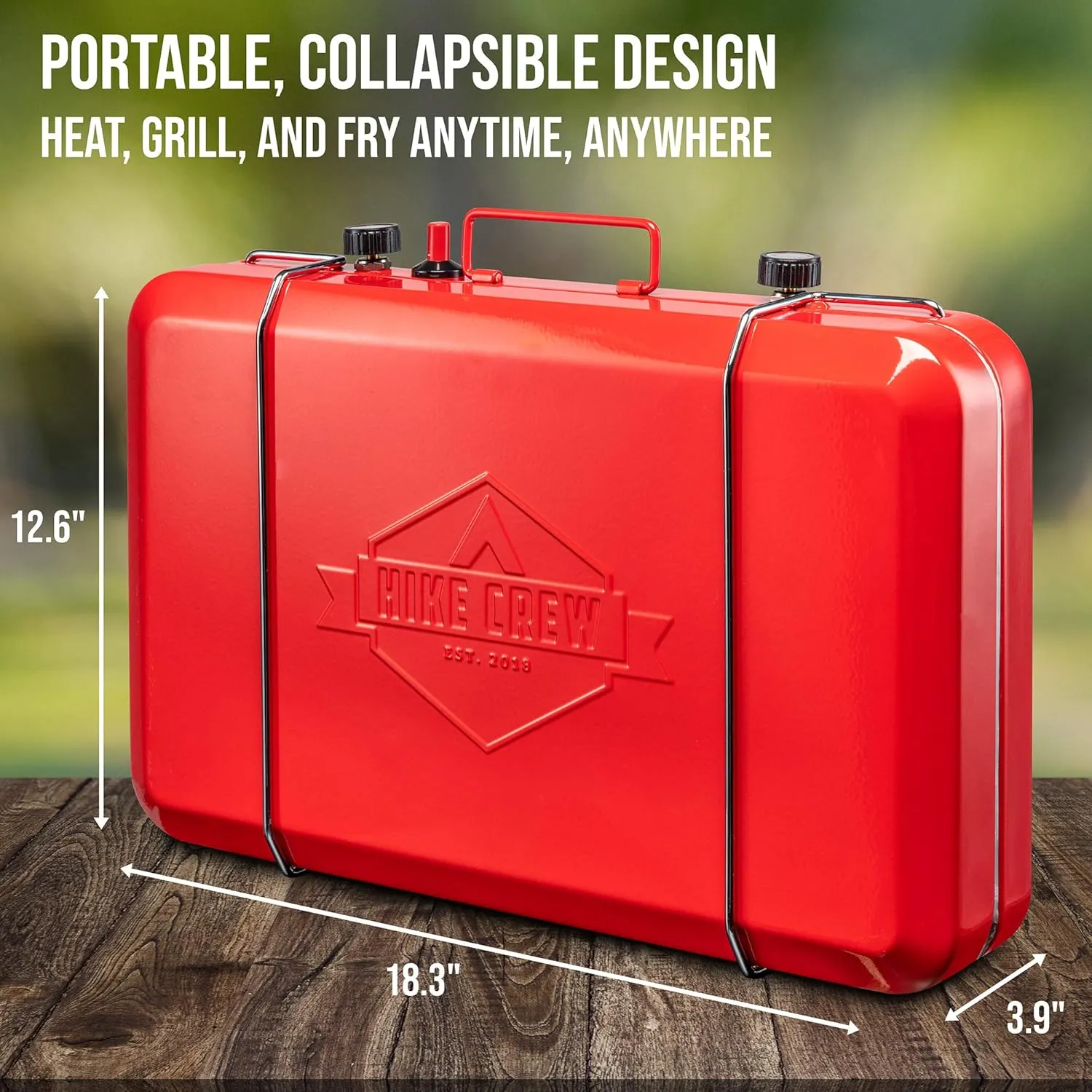 2 Burner Propane Stove, 20,000 BTU Portable Stove with Handle & Foldable Legs