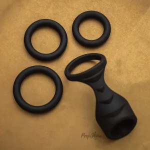 4-in-1 Silicone Cock Ring   Sheath Set