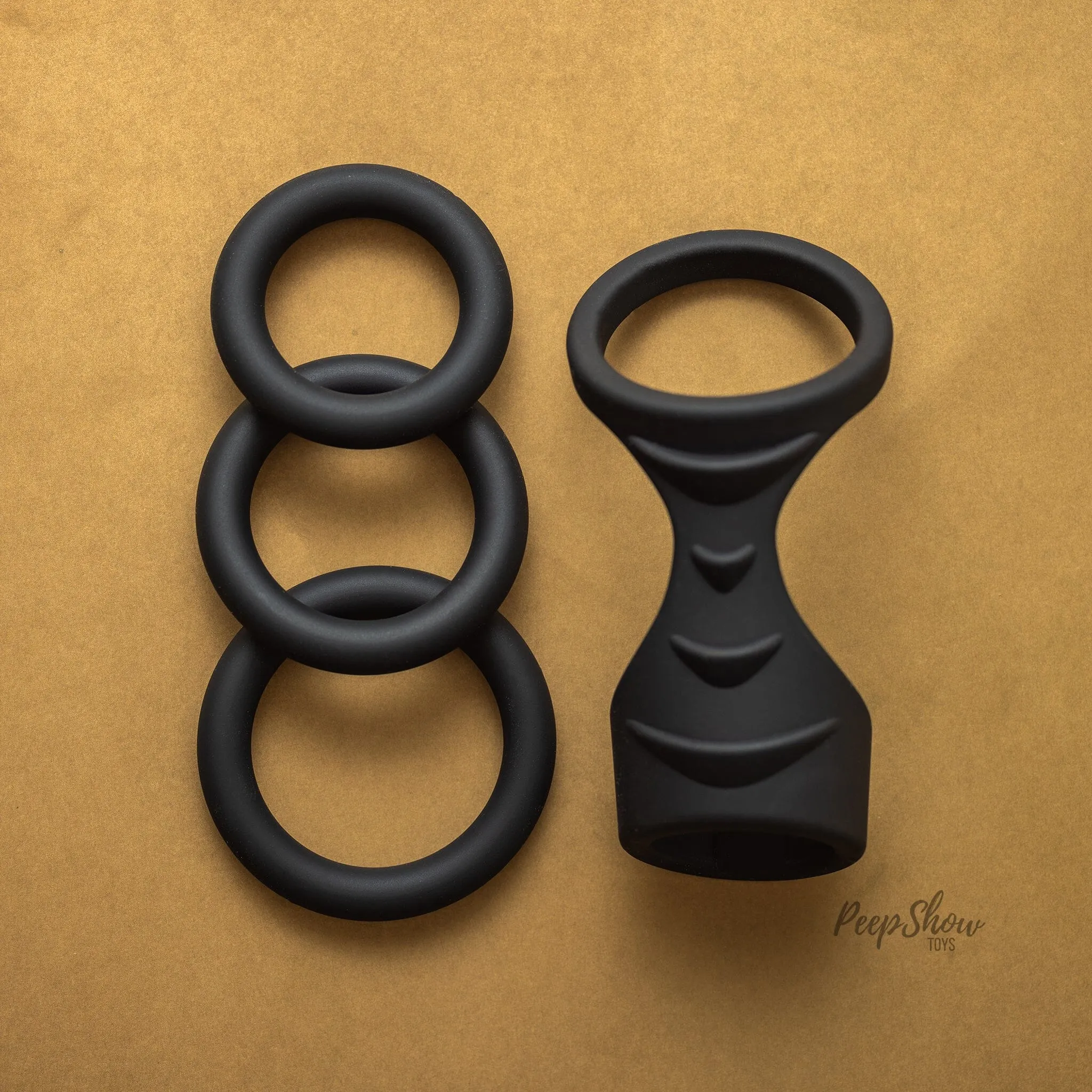 4-in-1 Silicone Cock Ring   Sheath Set