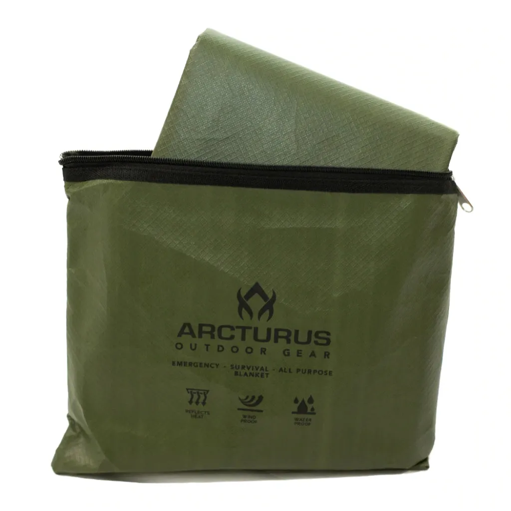 Arcturus Heavy Duty Survival Blanket 5ft x 7ft  - Olive Green