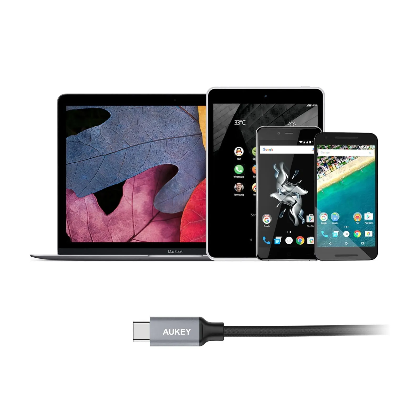 CB-CD3 2m USB-C to USB 3.0 Quick Charge 3.0 Performance Nylon Braided Cable