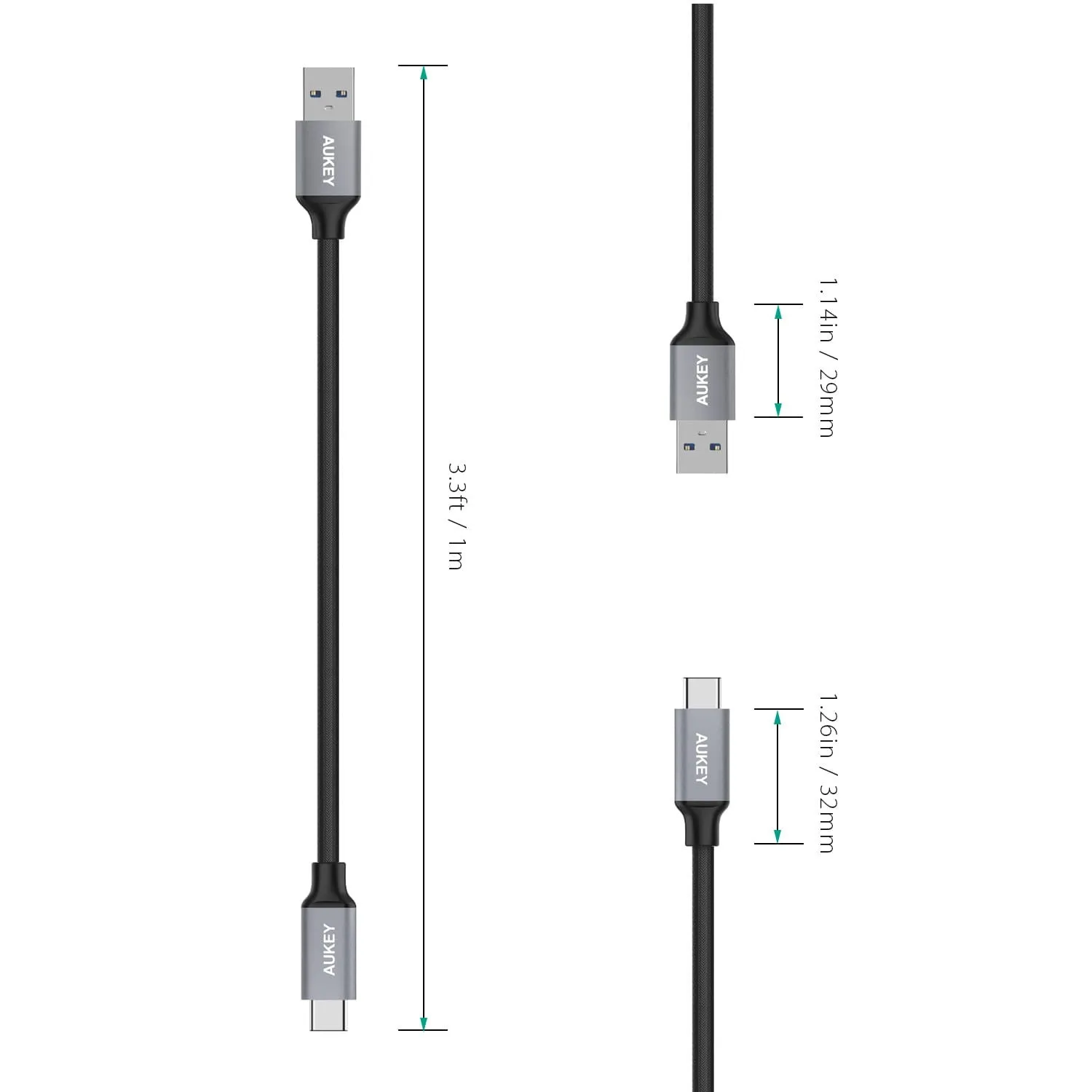 CB-CD3 2m USB-C to USB 3.0 Quick Charge 3.0 Performance Nylon Braided Cable