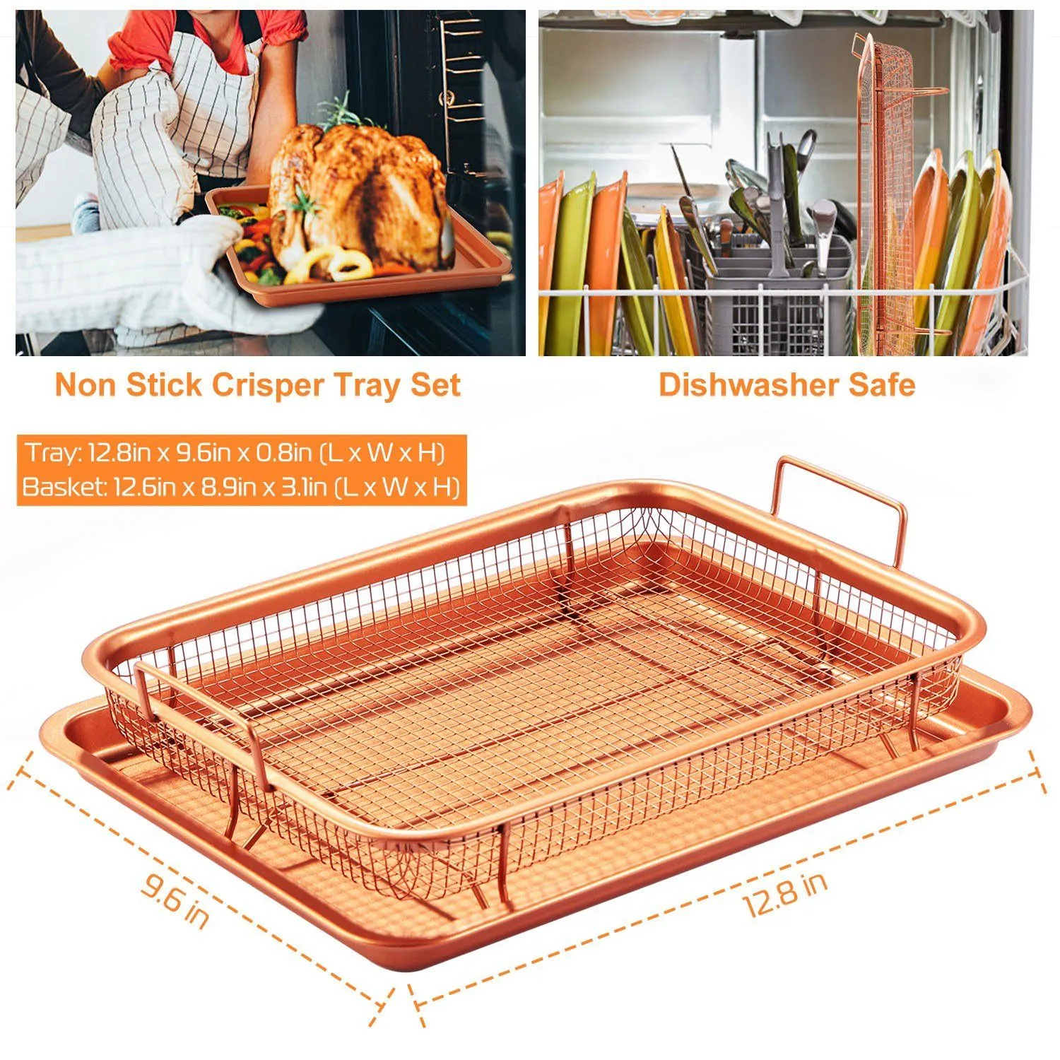 Crispy Tray Set Non Stick Grill Basket