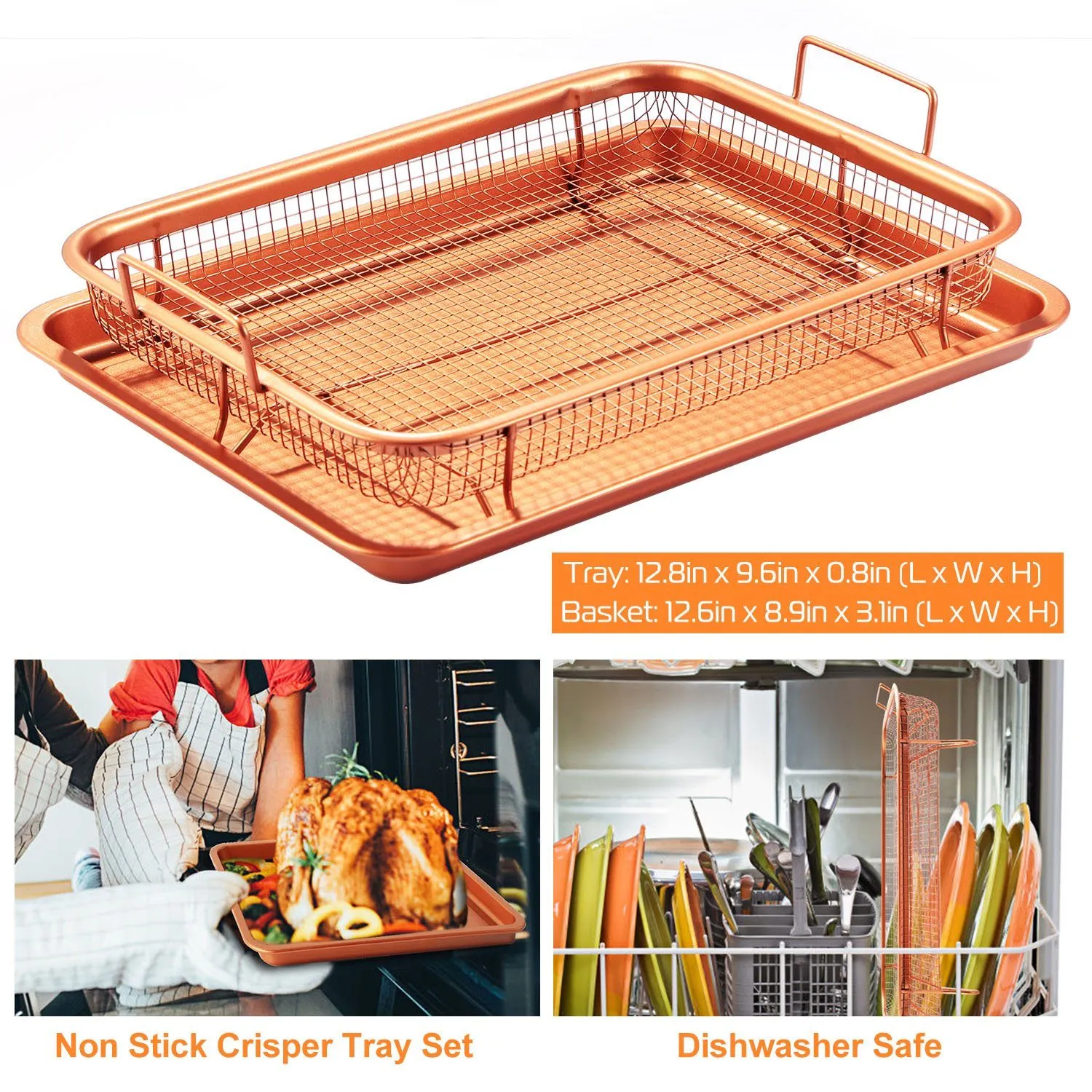 Crispy Tray Set Non Stick Grill Basket