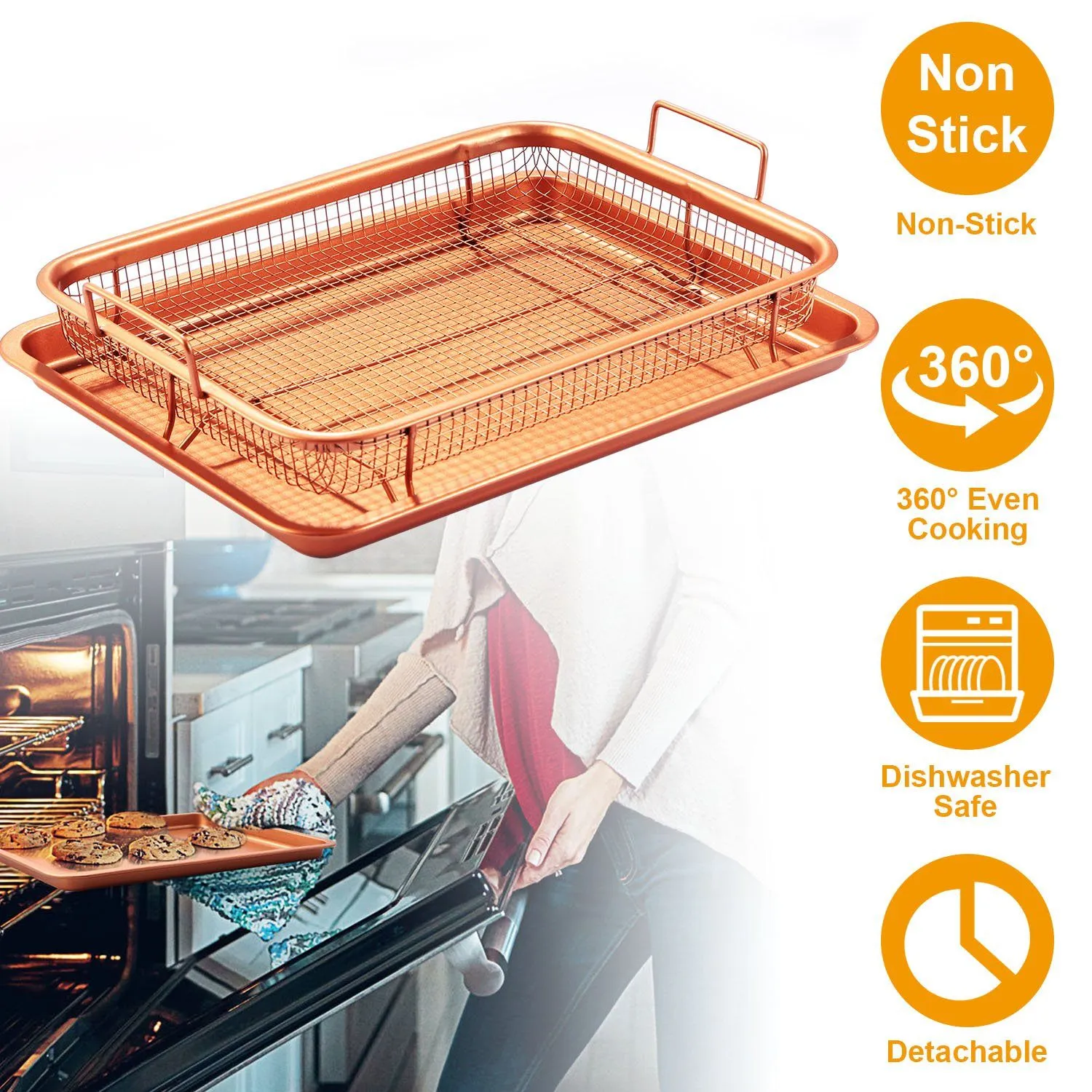 Crispy Tray Set Non Stick Grill Basket