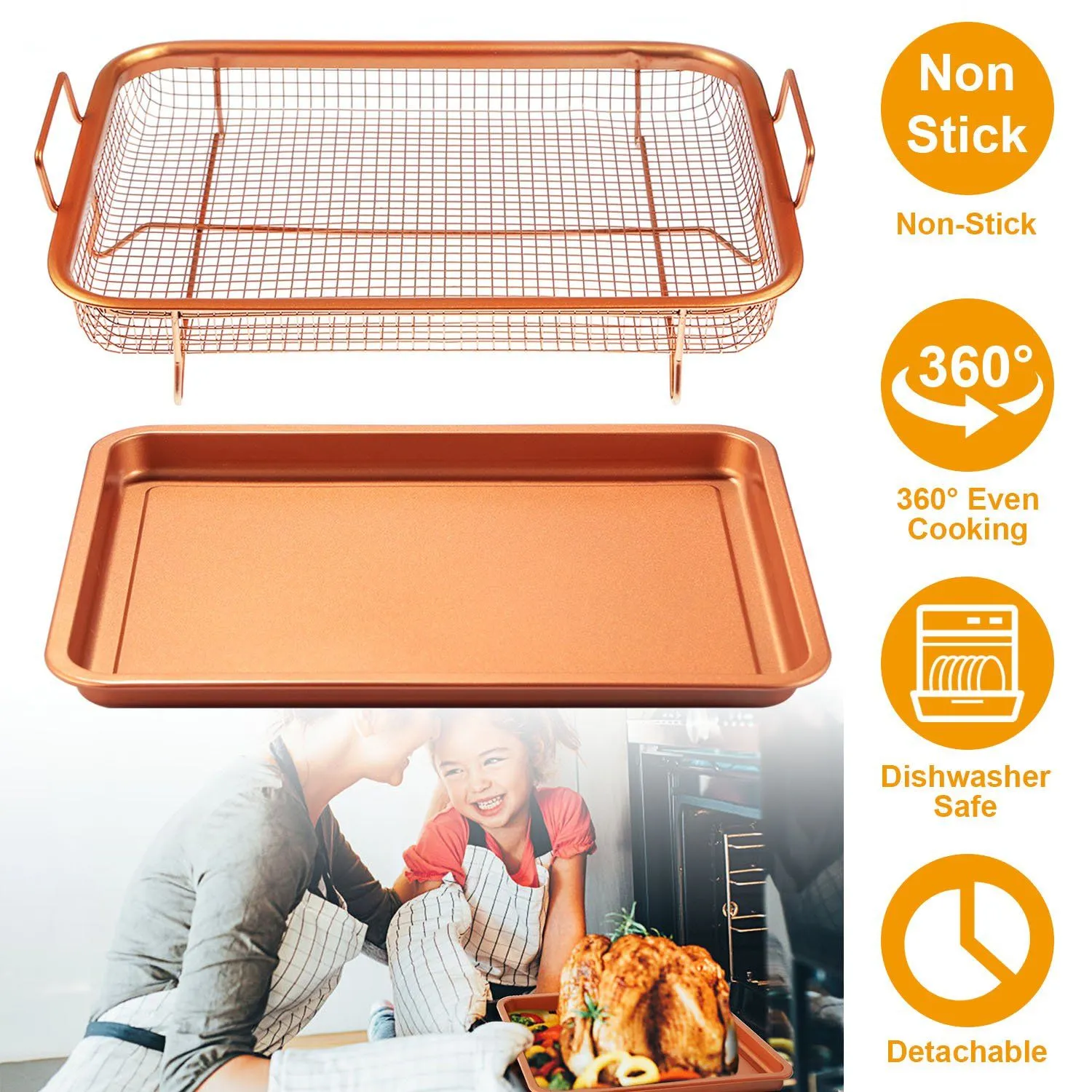 Crispy Tray Set Non Stick Grill Basket