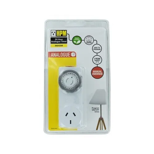 Electrical HPM Plug In Slimline Timer 24hr White D810SLIM