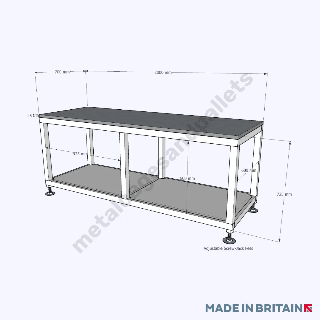 Engineering Workbench (Rectangular) 25mm Plate Top