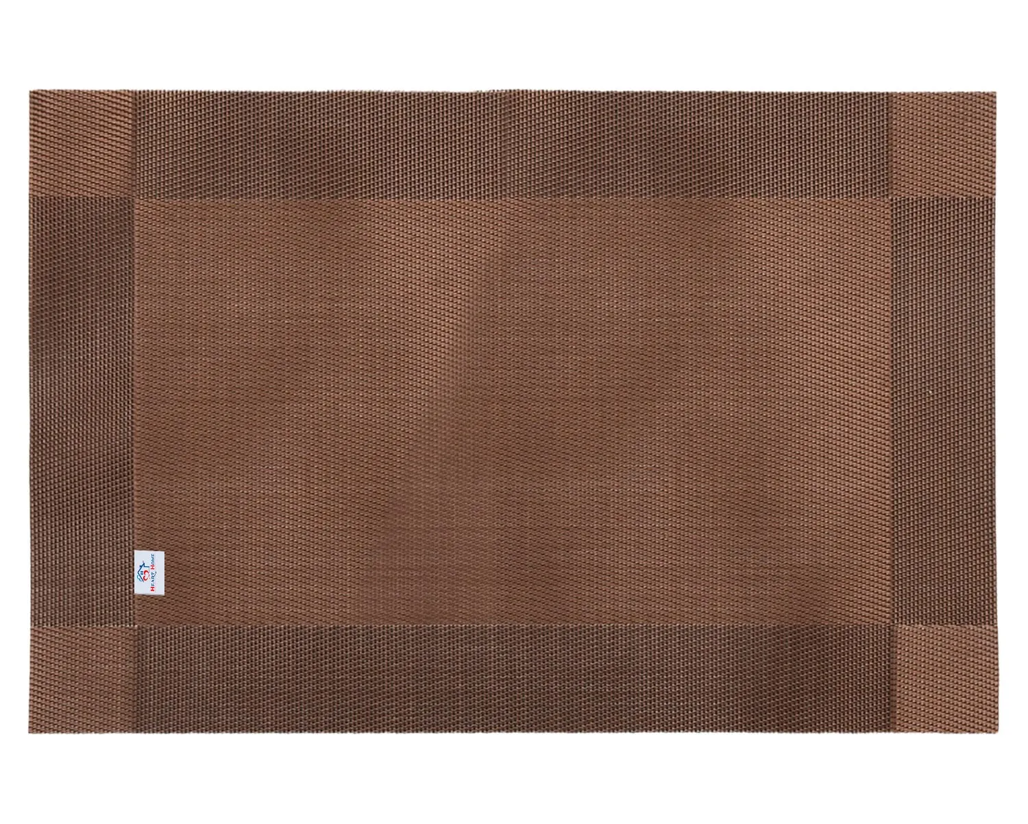 Heart Home Reversible Non-Slip Wipe Clean Heat Resistant PVC Placemats for Dining Table, Set of 6 (Brown)-50HH01319