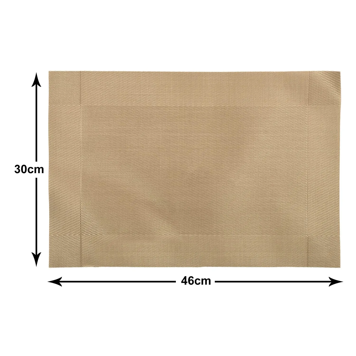 Heart Home Reversible Non-Slip Wipe Clean Heat Resistant PVC Placemats for Dining Table, Set of 6 (Light Brown)-50HH01307
