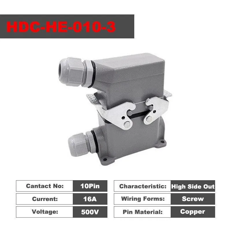 Heavy Duty Connectors HDC-HE-010-1/2/3/4 F/M 10pin 16A