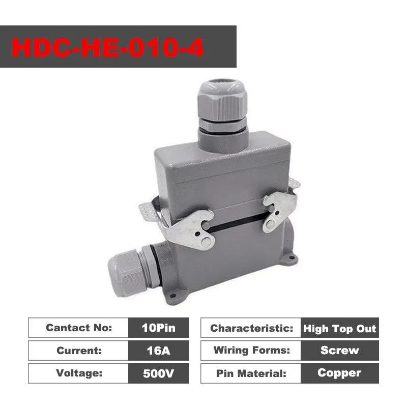 Heavy Duty Connectors HDC-HE-010-1/2/3/4 F/M 10pin 16A