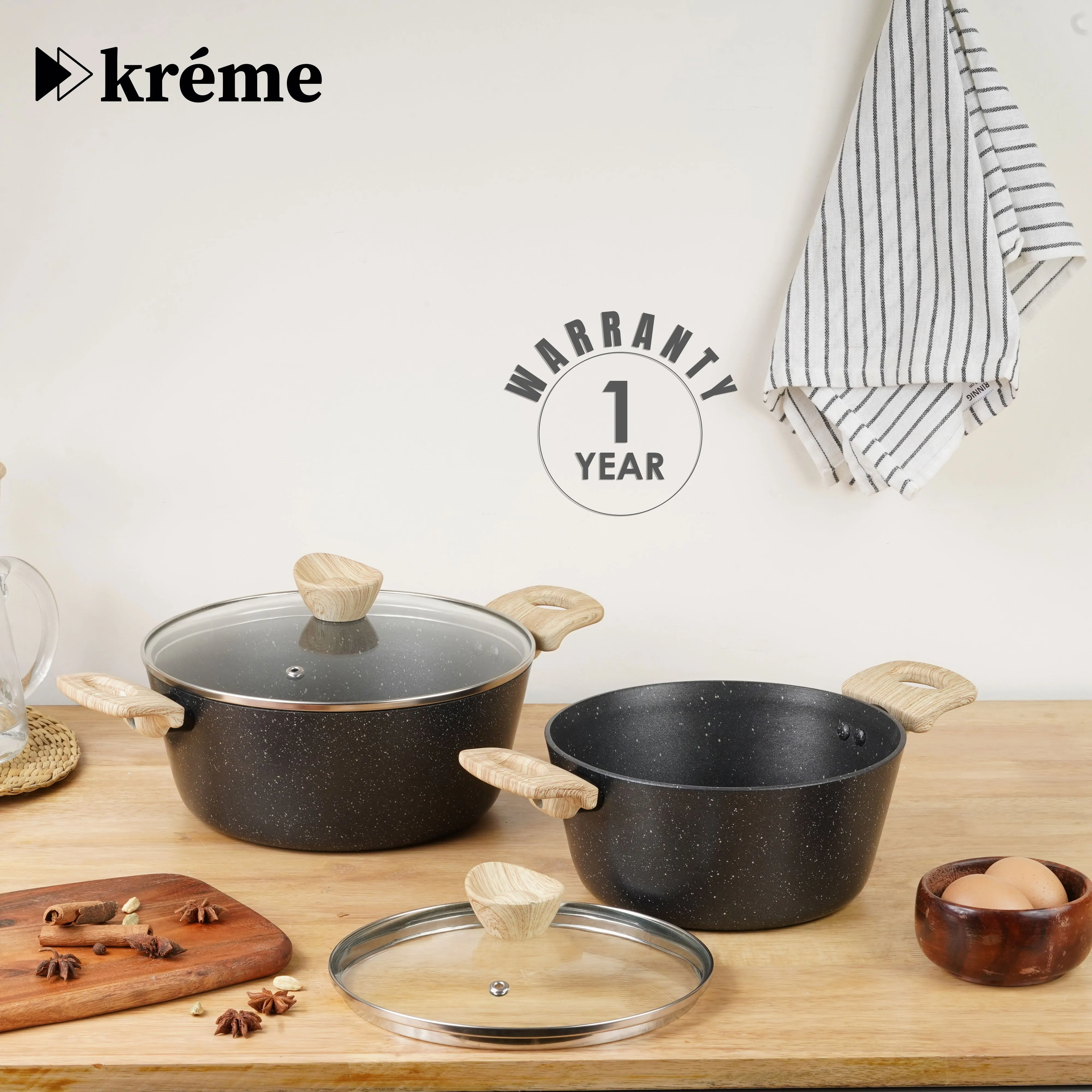Kreme Venetia Cook and Serve Casserole Set of 2pcs