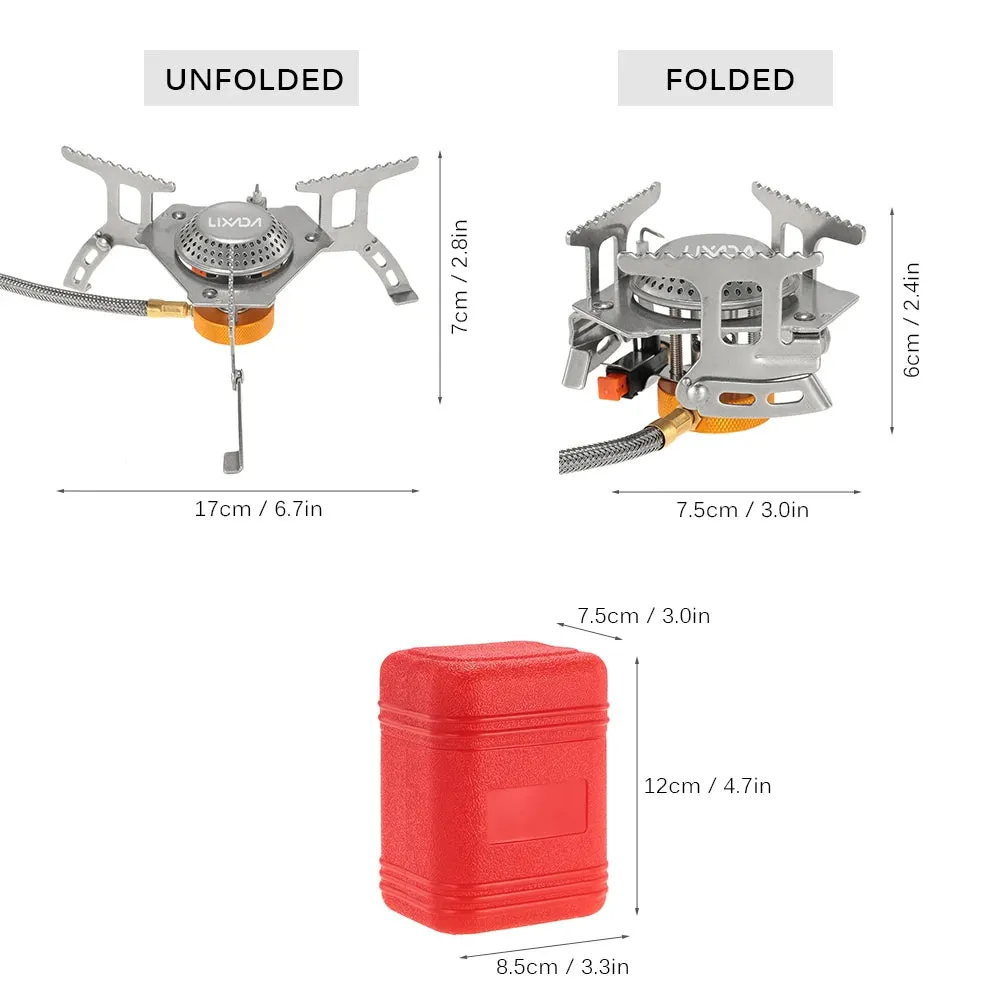 Lixada 3000W Outdoor Gas Stove Mini Camping Stove Burner Cooking Picnic Portable Foldable Furnace Lightweight Split Burner Stove