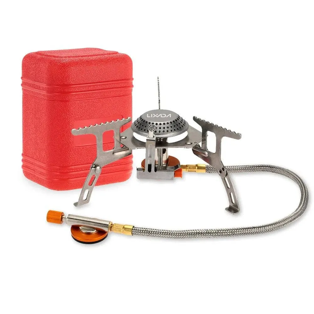 Lixada 3000W Outdoor Gas Stove Mini Camping Stove Burner Cooking Picnic Portable Foldable Furnace Lightweight Split Burner Stove