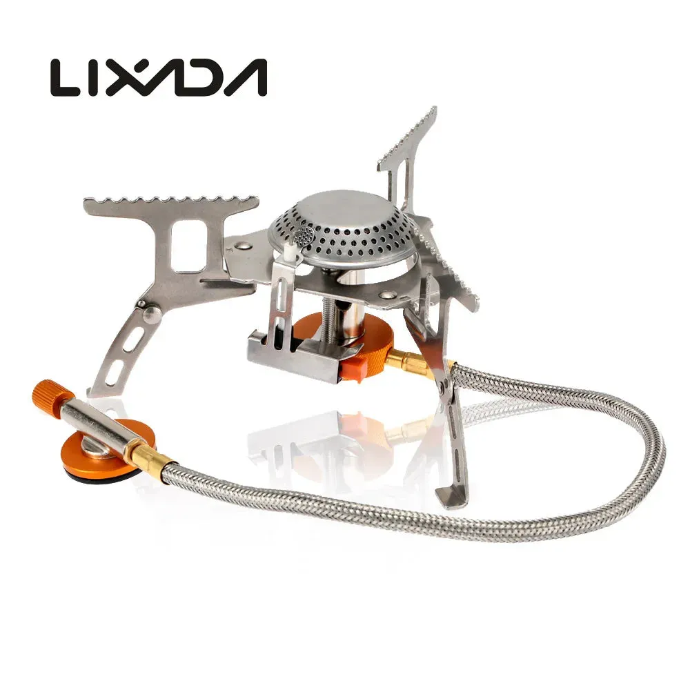 Lixada 3000W Outdoor Gas Stove Mini Camping Stove Burner Cooking Picnic Portable Foldable Furnace Lightweight Split Burner Stove