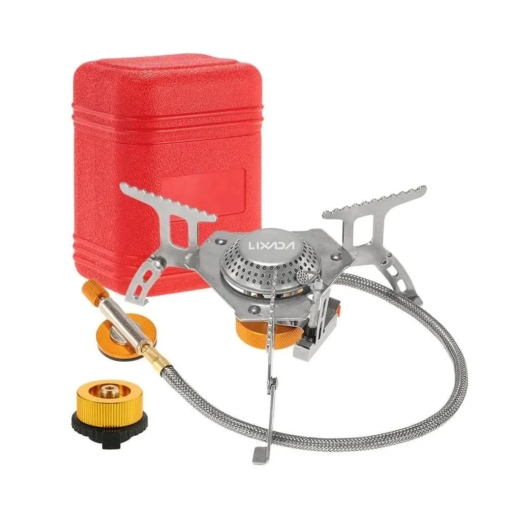 Lixada 3000W Outdoor Gas Stove Mini Camping Stove Burner Cooking Picnic Portable Foldable Furnace Lightweight Split Burner Stove