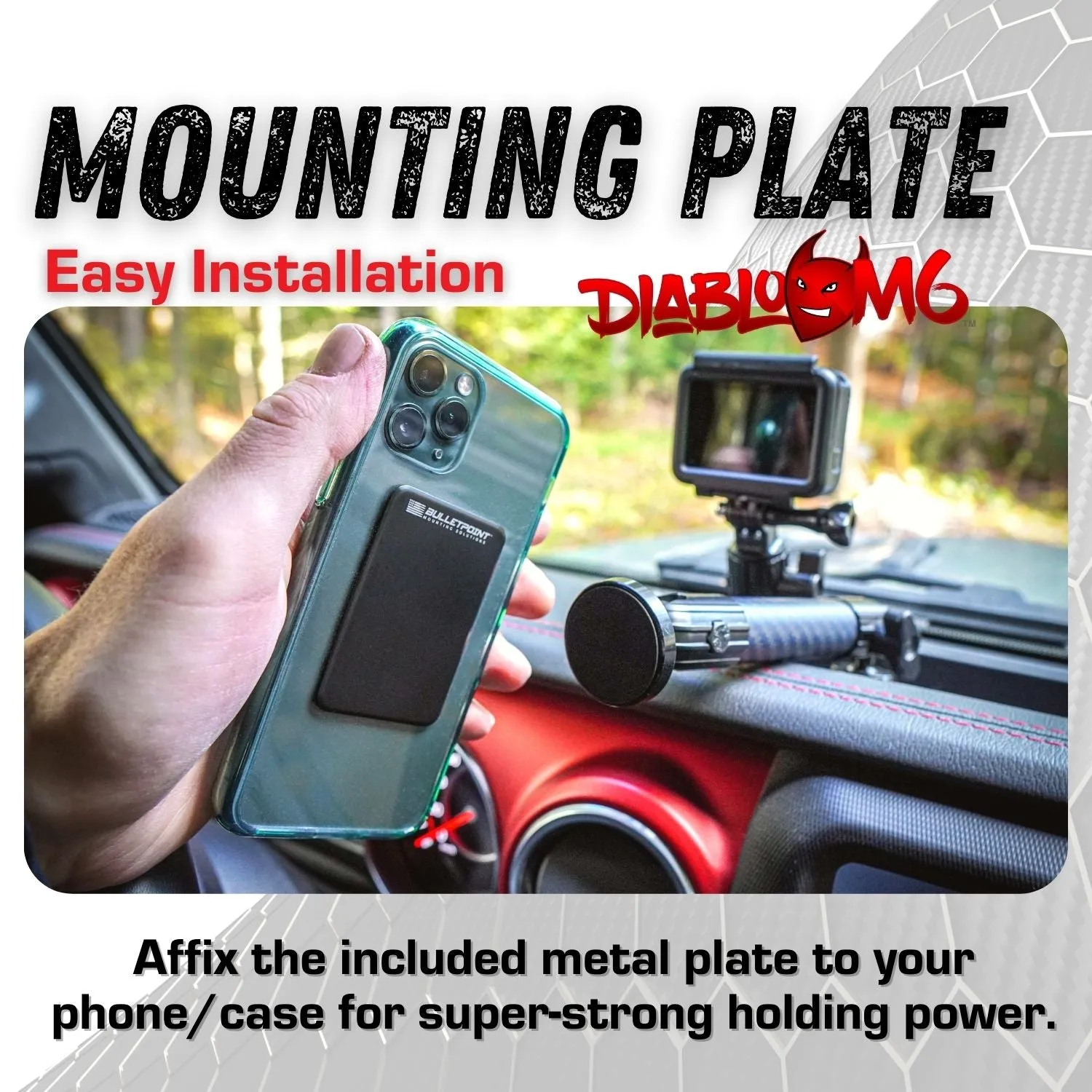 Metal Series 2013-2018 RAM Truck & 2019  RAM 1500 Classic DiabloM6 Magnetic Phone Holder Dual 20mm Ball Dash Phone Mount