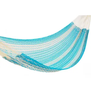 Mexican Hammock Traditional Cotton Baby Blue & white