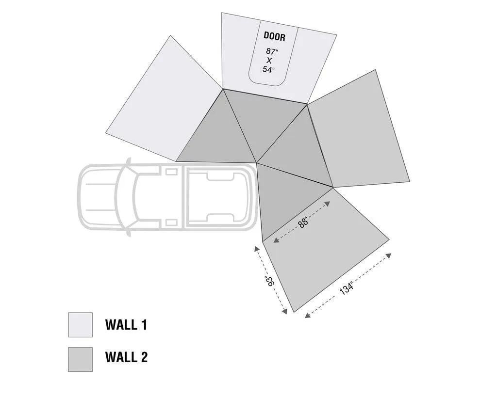 Overland Vehicle Systems Nomadic 270 LT Awning Wall 2 Passenger Side | Universal